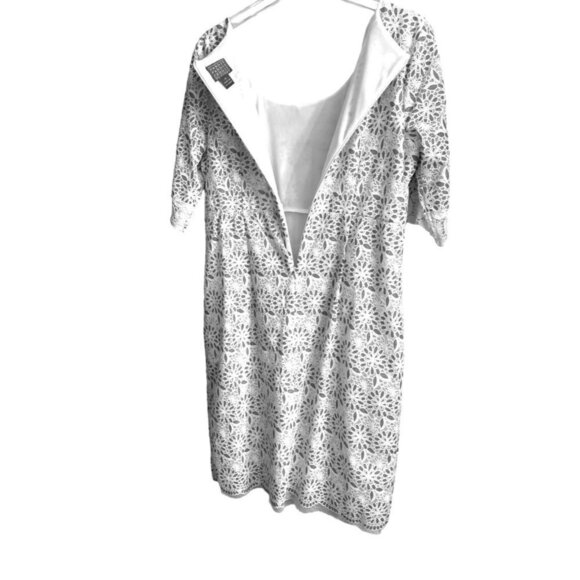 Rabbit Rabbit Rabbit Women's White and Sky Blue Laced Dress Size 16 Sku 2292 - Picture 9 of 16